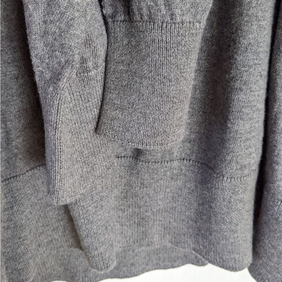 Vintage LACOSTE cotton cashmere v neck knit sweater grey size 4 small @i1 - Picture 5 of 10